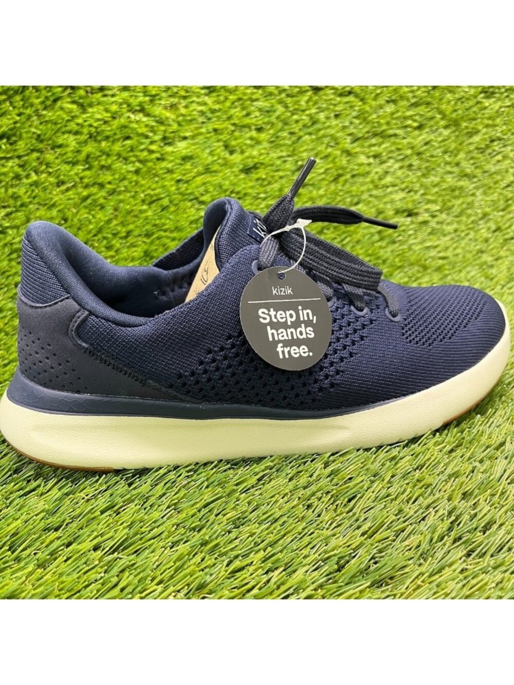 Kizik Lima Womens Size 7EE Blue Athletic Running Hands Free Knit Shoes Sneakers